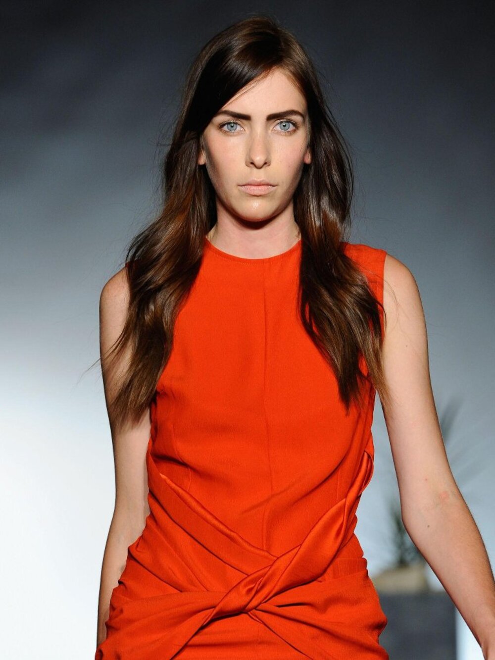 NOMIA Red Draped Maxi Dress Runway Era